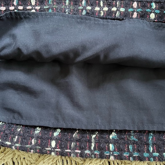 LOFT Petite Tweed Mini Skirt Multicolor Navy Pockets Lined 489329 Size 0 Petite - Picture 10 of 13